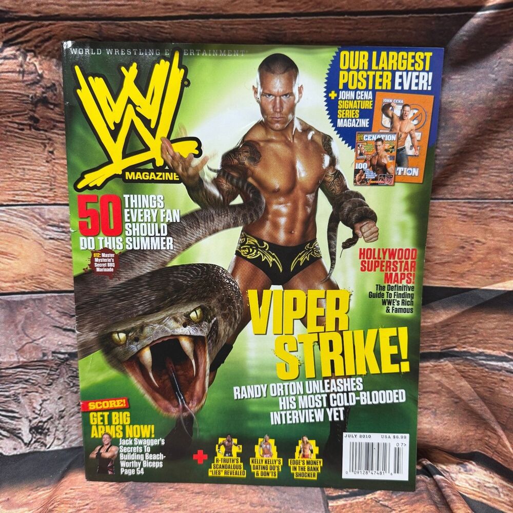 WWE Magazine July 2010 Randy Orton Viper Strike John Cena Poster Wrestling